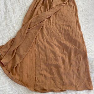 Long Silk Slit Skirt